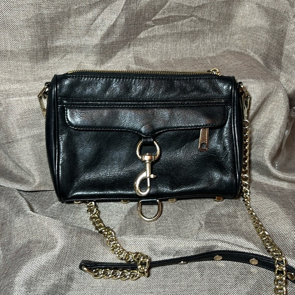 Rebecca Minkoff Mac Mini Leather Shoulder Bag Black